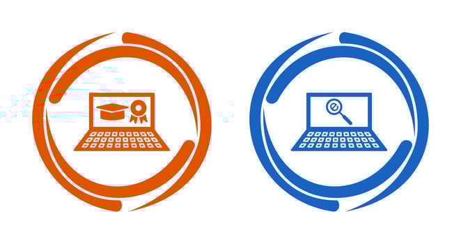 Online Degree and Find on Internet Icon vector