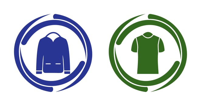 Mens Jacket and Polo Shirt Icon vector