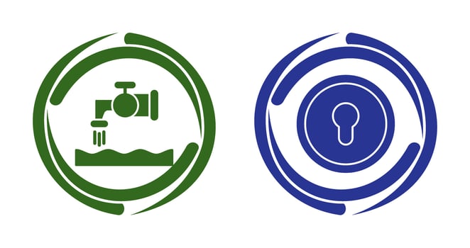 Water House and Key Hole Icon vector