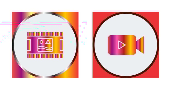 pictures reel and video Icon vector