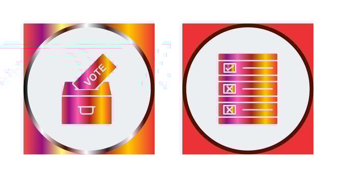 Casting Vote and Ballot Paper Icon vector