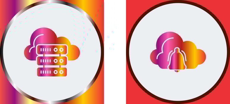 Alert and Server Icon vector