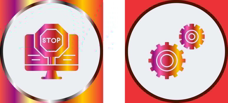 Stop and Setting  Icon vector