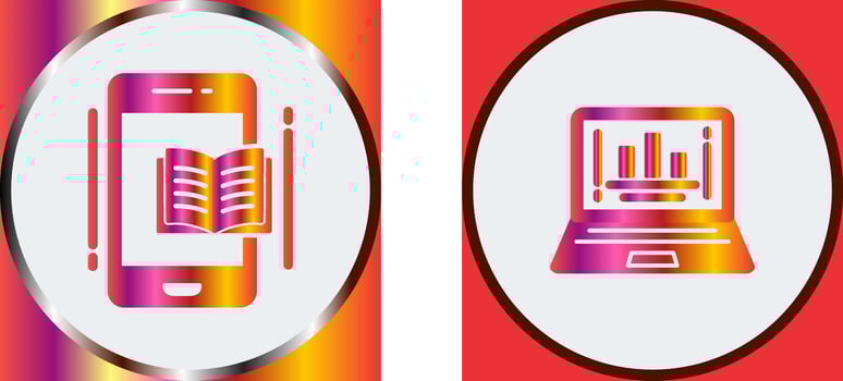 E Book and Presentation Icon vector