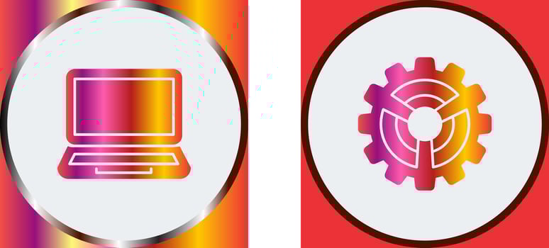 Laptop and Setting Icon vector