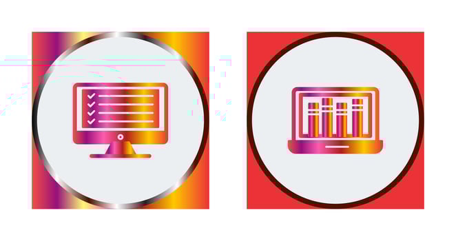 Online Checklist and Online Library Icon vector