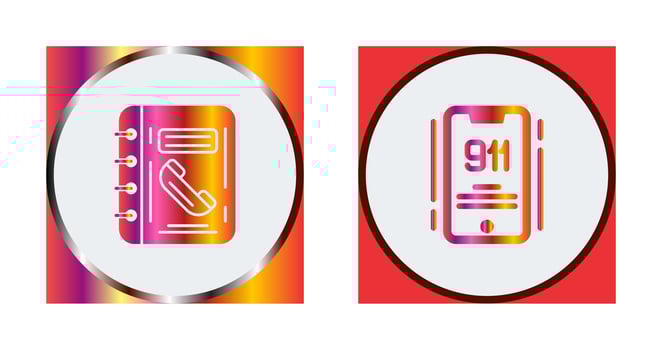 Phonebook and 911 Icon vector