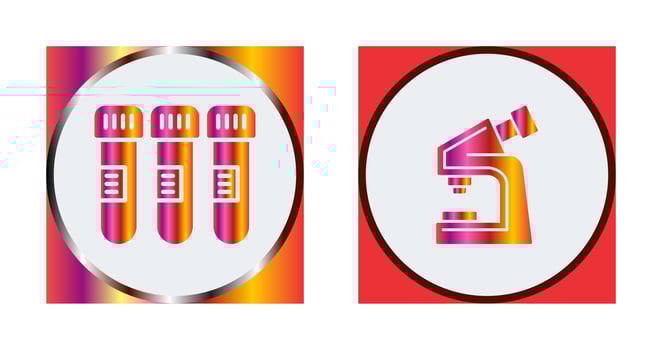 Test Tube and Microscope Icon vector