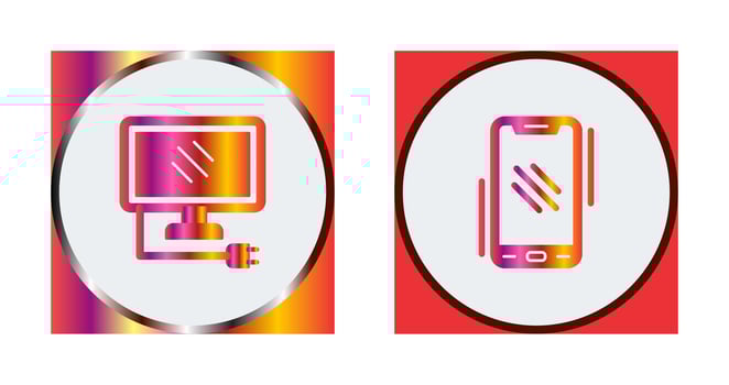 Monitor and Smartphone Icon vector