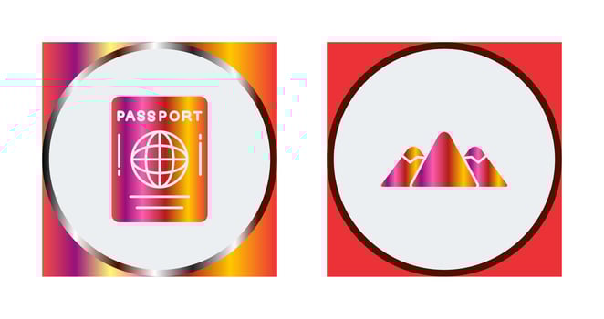 Passport and Mountain Icon vector