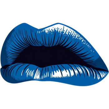 Blue female lips. AI Generative png