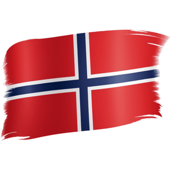 Brush stroke Norway flag. AI Generative png