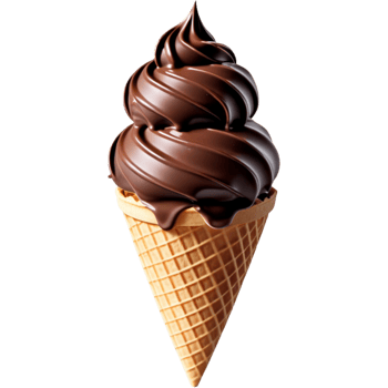 Waffle cone with chocolate ice cream. AI Generative png
