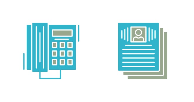 Phone Call and Resume Icon vector