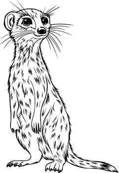 Realistic Meerkat Vector Illustration Hand Drawn Animal Drawing
