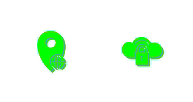 global location and secure cloud  Icon vector