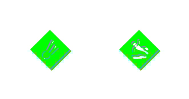 explosive material and danger of slipping  Icon vector