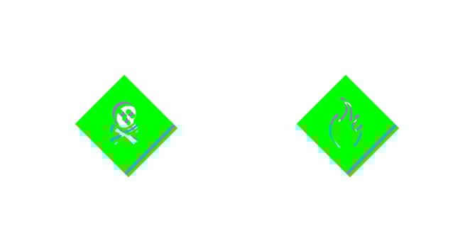 poisonous gas and Danger of flame  Icon vector