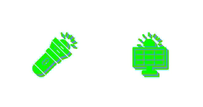 Flashlight and Solar  Icon vector