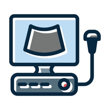 Ultrasound Vector Thick Line Filled Dark Colors Icons For Personal And Commercial Use.