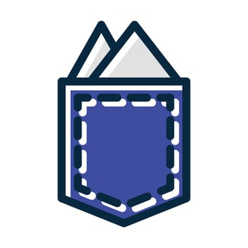 Pocket Square Vector Thick Line Filled Dark Colors Icons For Personal And Commercial Use.