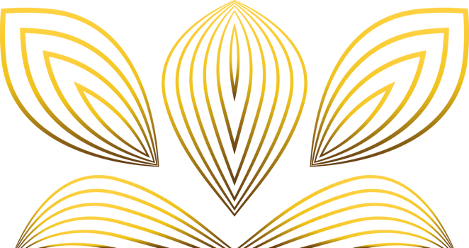 golden flower petal ornament png