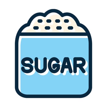 Sugar Bag Vector Thick Line Filled Dark Colors Icons For Personal And Commercial Use.