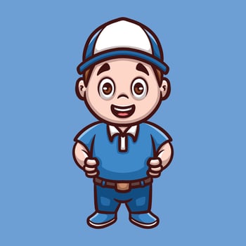 Mechanic Kids Costume Cartoon Illustration vector