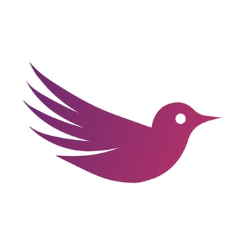 Abstract Vector Flying Bird Icon Design Template