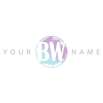 BW Initial Logo Watercolor Vector Design