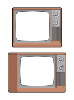 Vector vintage television cartoon illustration.