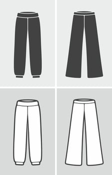 Women's wide pants icon on a background. Vector illustration.