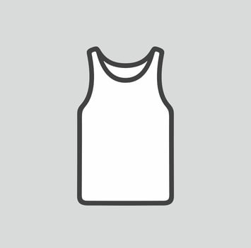 Men's tank top line icon on a background. Vector illustration.