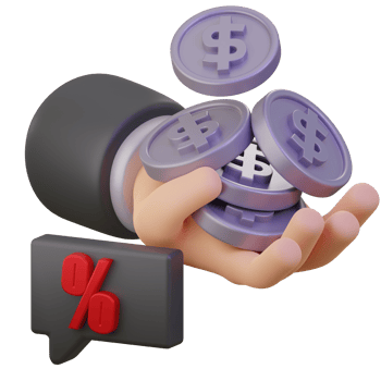 Discount Coins 3d icon png