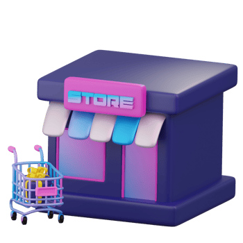 Store shop market 3d illustration png