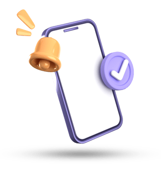3d rendering of smartphone and bell notification, 3D pastel icon set. png