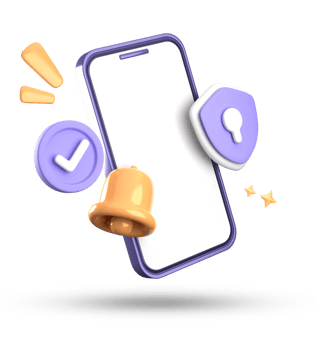 3d rendering of smartphone and bell notification, 3D pastel icon set. png