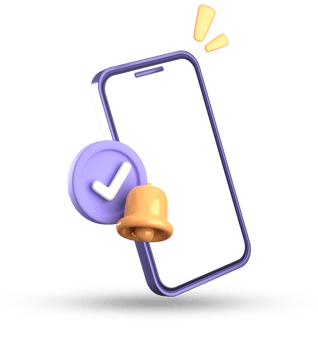 3d rendering of smartphone and bell notification, 3D pastel icon set. png