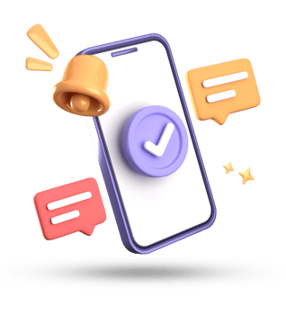 3d rendering of smartphone and bell notification, 3D pastel icon set. png