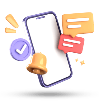 3d rendering of smartphone and bell notification, 3D pastel icon set. png