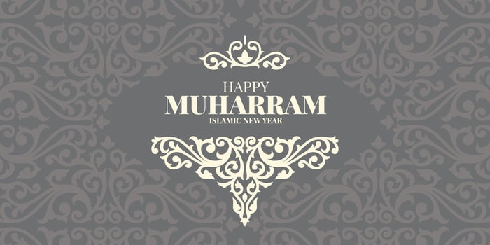 Muharram mubarak holy month hijri islamic new year Hijri 1444 friday july 29 Hijri derived from Hijra meaning migration starting point of Islamic calendar is migration of Prophet Muhammad from Mecca vector