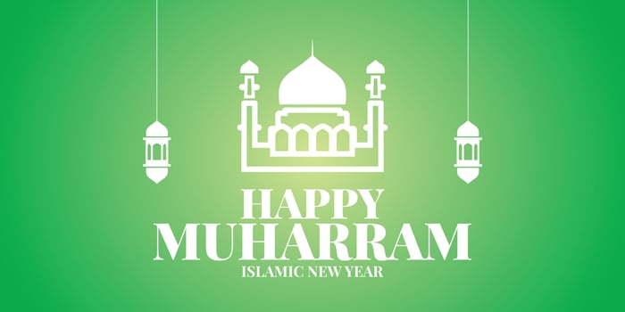 Muharram mubarak holy month hijri islamic new year Hijri 1444 friday july 29 Hijri derived from Hijra meaning migration starting point of Islamic calendar is migration of Prophet Muhammad from Mecca vector