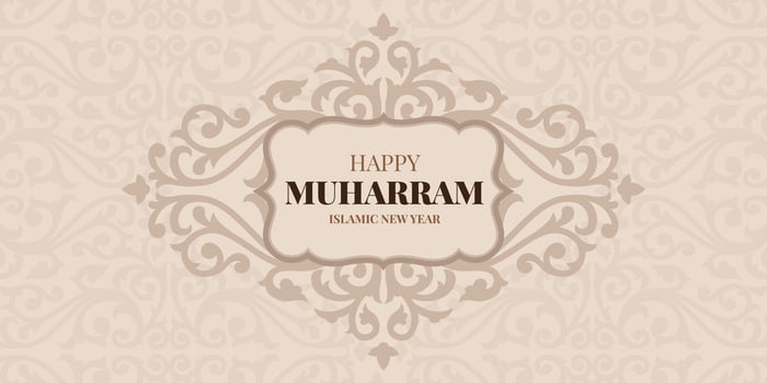 Muharram mubarak holy month hijri islamic new year Hijri 1444 friday july 29 Hijri derived from Hijra meaning migration starting point of Islamic calendar is migration of Prophet Muhammad from Mecca vector