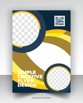 Simple medical flyer design vector art with editable fonts and decor nice color combination orange yellow black blue navy