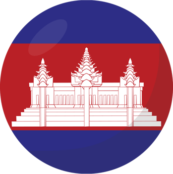 Cambodia flag circle 3D cartoon style. png