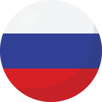 Russia flag circle 3D cartoon style. png