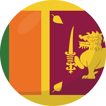 Sri Lanka flag circle 3D cartoon style. png