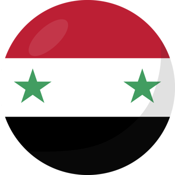 Syria flag circle 3D cartoon style. png