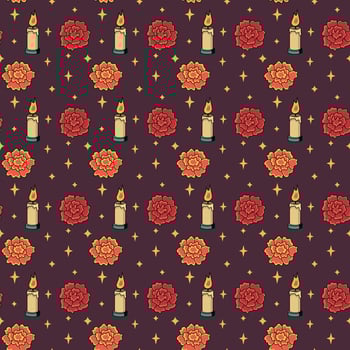 Day of The Dead vector seamless pattern