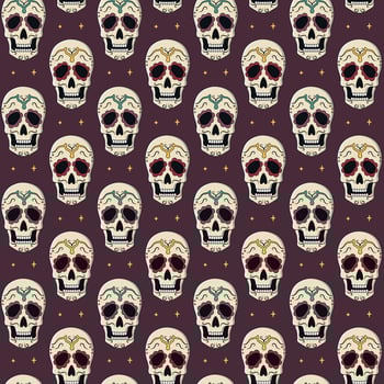 Day of The Dead vector seamless pattern